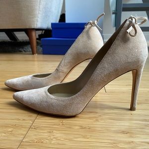 Stuart Weitzman suede beige heels